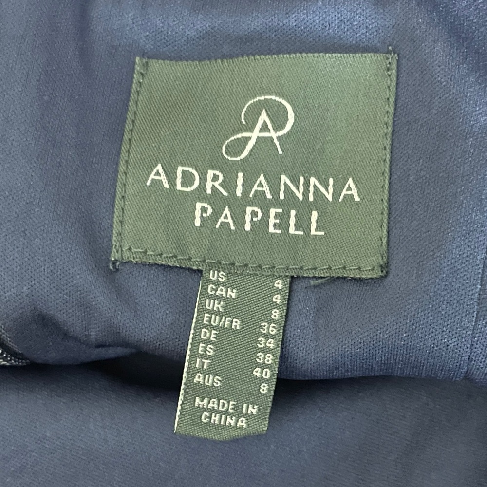 Adriana Papell Navy Lace Gown Maxi Dress 4 NWT Event Gala Quiet Luxury Old Money - Picture 7 of 10